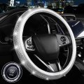 Car Bling Rhinestones Steering Wheel Cover For Women Girls With Colorful Sparkling Diamond Crystal Microfiber Leather Universal