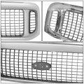 Fo1200448 Factory Style Front Bumper Grill Grille Assembly For Ford Excursion Limited Xlt 2002-2004 Chrome Gray 