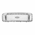 Fo1200448 Factory Style Front Bumper Grill Grille Assembly For Ford Excursion Limited Xlt 2002-2004 Chrome Gray