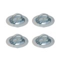 4 Pack Rotating Recessed Pan Fitting D Ring Tie Down Anchor Point 360 Degrees Swivel Heavy Duty 6000 Lbs Zinc Plated Alloy 