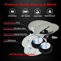 Ampper Egg Shape Blind Spot Mirrors Frameless 360 Degree Rotate Sway Adjustabe Hd Glass Convex Wide Angle Rear View Car Suv