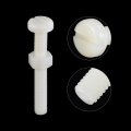 Uxcell 20 Pairs Nylon Screw Nut Assortment M8x60mm Slotted Pan Head Screws M8 Hex Nuts For Machinery Electronics White