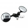 Httmt Mt079a-25- Round Bar End 1 25mm Mirrors Adjustable Foldable Compatible With H-d Black