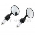 Httmt Mt079a-25- Round Bar End 1 25mm Mirrors Adjustable Foldable Compatible With H-d Black