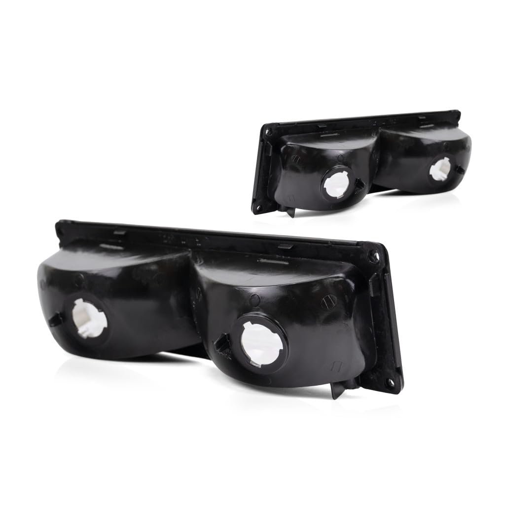 Turn Signal Parking Light Assembly For Gmc K2500 Suburban 1999 2000 Crystal Project With Black Trim Set Of 2 Gm2811104