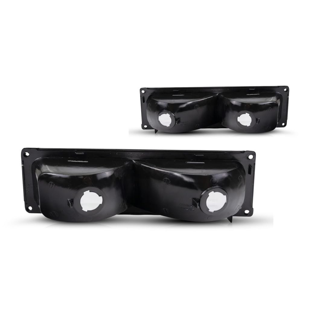 Turn Signal Parking Light Assembly For Gmc K2500 Suburban 1999 2000 Crystal Project With Black Trim Set Of 2 Gm2811104