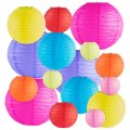 16 Pack Assorted Colorful Decorative Chinese Japanese Floating Sky Paper Lanterns Metal Frame For Events Party Decoration 