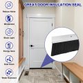Uxcell Door Brush Bottom Sweep H-shape Aluminum Alloy Base With 2-inch Pp For Home Industrial 35-inch L Silver