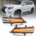 Nslumo Sequential Led Side Mirror Marker Lights Compatible W Lex Us Gx460 Lx570 2010-2021 Towing Turn Signal Indicator Lamp 