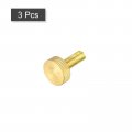 Uxcell Knurled Thumb Screws M8x25mm Flat Brass Bolts Grip Knobs Fasteners For Pc Electronic Mechanical 3pcs