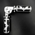 Eagle Hawk Shape Rider 1 4 Stiletto 4475 Foot Peg P-clamps For Honda Shadow Ace Magna Valkyrie Chrome Body Black Rubber New