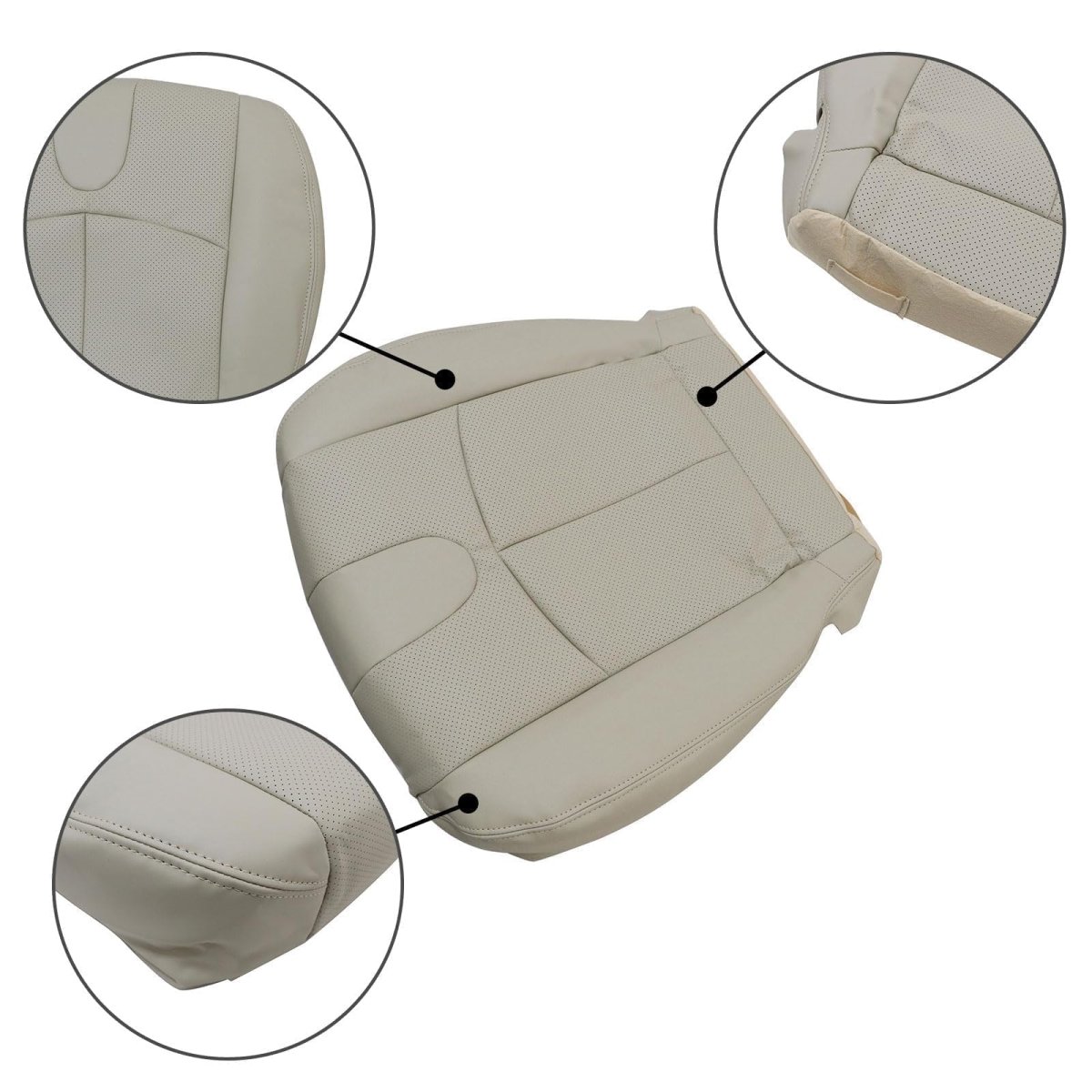 Front Driver And Passenger Side Bottom Perforated Leather Replacement Seat Covers Wheat Tan For Infiniti G37 2008 2009 2010