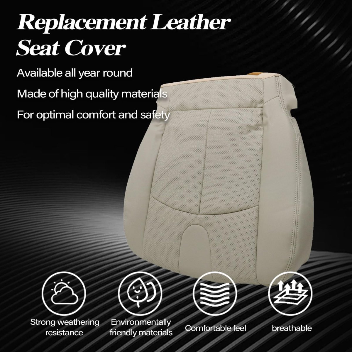 Front Driver And Passenger Side Bottom Perforated Leather Replacement Seat Covers Wheat Tan For Infiniti G37 2008 2009 2010