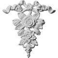 Ekena Millwork Onl08x09x01ve 8 1 2-inch W By 9-inch H 3 4-inch P Versailles Ribbon And Rose Drop Onlay 