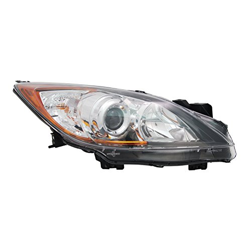 Right Headlight Assembly For 2010-2011 Mazda Mazda3 Passenger Side Silver Clear Lens Waterproof Model 20-9085-01-9