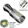 3 Modes Led Flashlight Torch Tactical Lamp Mini Q5 Light For Camping Hiking Emergency Silver