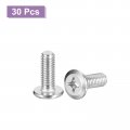 Uxcell M6x16mm Flat Round Head Phillips Screws 30pcs 304 Stainless Steel Drive Machine Full Thread Bright Finish Furniture