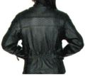 Womens Reflective Piping Leather Motorcycle Jacket Size M Md Medium 
