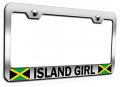 Island Girl Jamaican Ch Steel Auto Suv License Plate Frame Tag Holder 