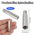 39mm Brass Tire Valve Extensions For Cars Suvs And Light Trucks 8 Piece Set Universal Fit Silver Metal Stem Extenders