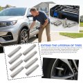 39mm Brass Tire Valve Extensions For Cars Suvs And Light Trucks 8 Piece Set Universal Fit Silver Metal Stem Extenders