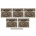 Uxcell 5 Sets Wood Case Chest Box Rectangle Clasp Closure Hasp Latches Bronze Tone 68 X 58mm