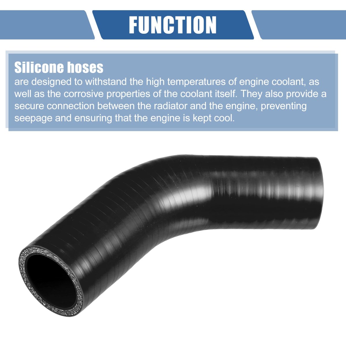 1 Pcs 32-35mm 26 -1 38 Id 90mm 3 54 Length 45 Degrees Black Car Silicone Hose Coolant Universal