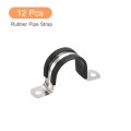 12-piece Rubber Cushioned Stainless Steel Hose Clamp 27mm 1-1 16 U-shape Metal For Tube Pipe Wire