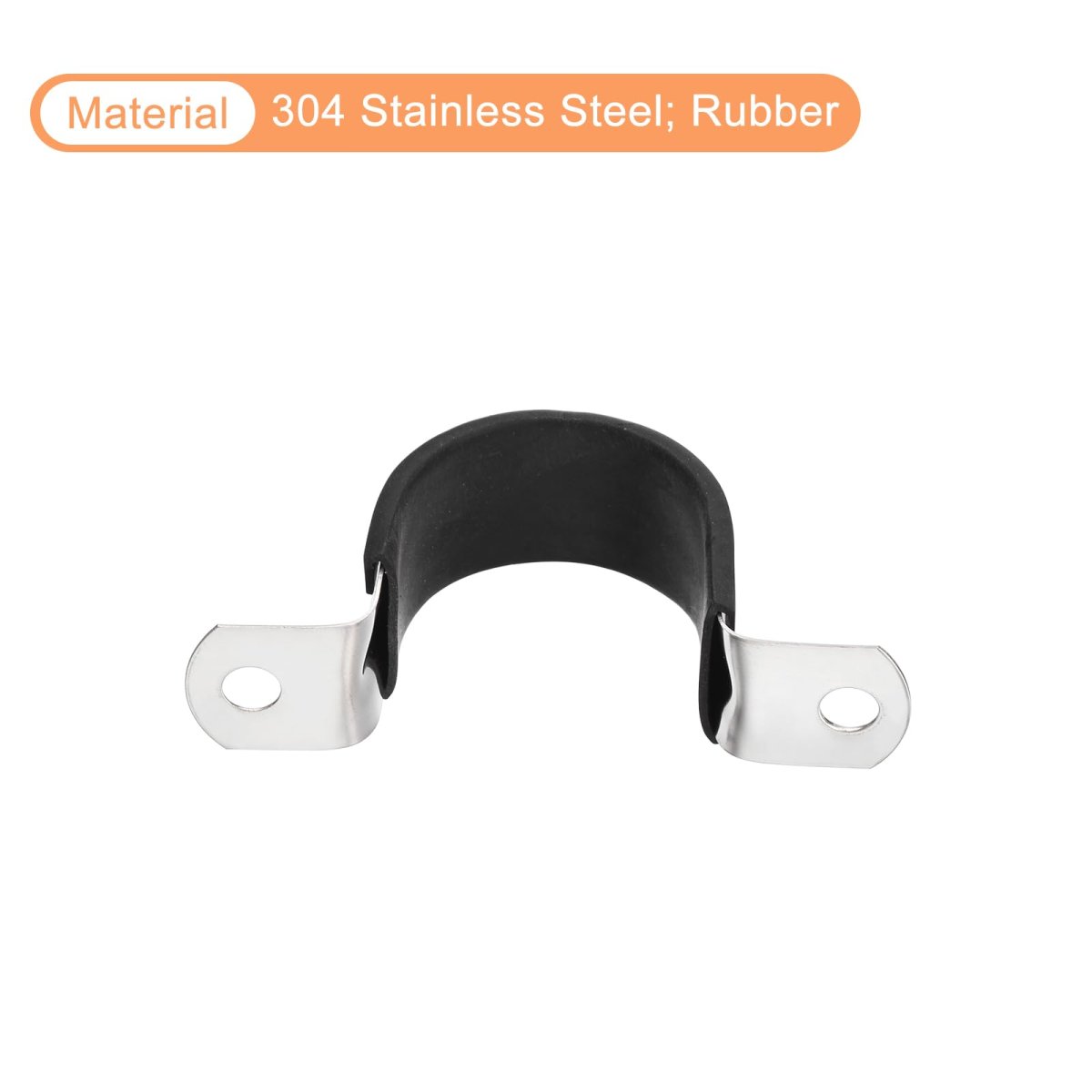 12-piece Rubber Cushioned Stainless Steel Hose Clamp 27mm 1-1 16 U-shape Metal For Tube Pipe Wire