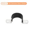 12-piece Rubber Cushioned Stainless Steel Hose Clamp 27mm 1-1 16 U-shape Metal For Tube Pipe Wire