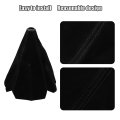 Gear Lever Dust Cover Shift Boot Proof Universal For Vehicle Car Suede Black Line