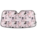 Oarencol Cute Cats Car Windshield Sun Shade Funny Animal Abstract Kitten Cartoon Pink Foldable Uv Ray Visor Protector Sunshade