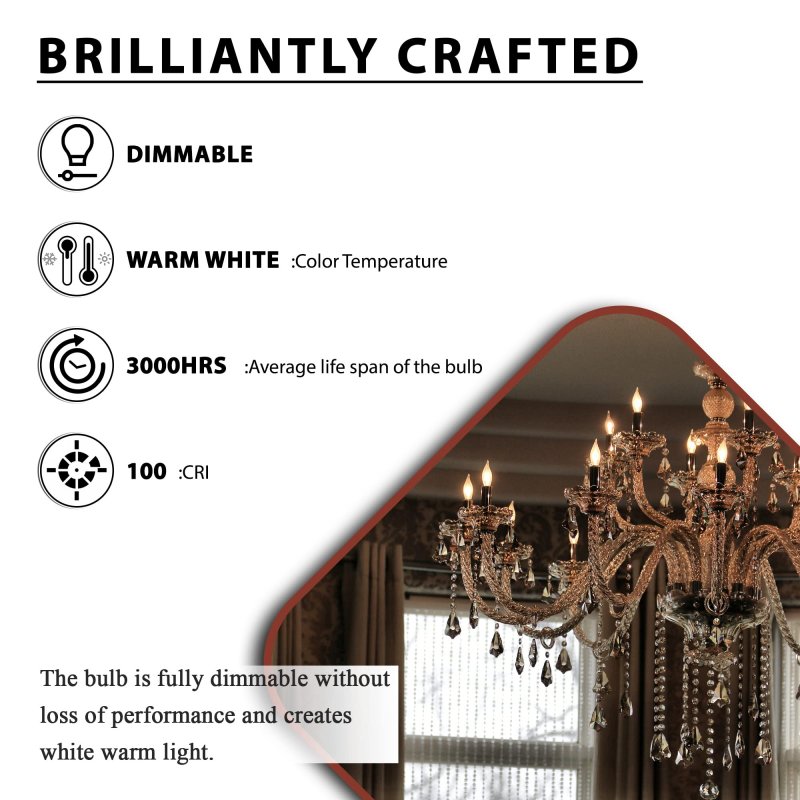 Ciata Lighting Dimmable T3 Xenon E12 Krypton Light Bulb 40 Watt Frosted Pack Of 10