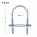 Uxcell Round U-bolts 4 Sets 1 57 40mm Inner Width 90mm Length Steel M6 With Nut Plate Washer