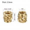 Uxcell Knurled Insert Nut M3 X 5mm L Od Female Thread Brass Embedding 120 Pcs