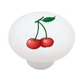 Cherries On A Stem Decorative High Gloss Ceramic Drawer Knob 