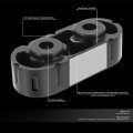 Universal Polyurethane Exhaust Muffler Insulator Hanger Exa-in-004 2 Piece Set With Built Steel Sleeve Heavy Duty Holes Design