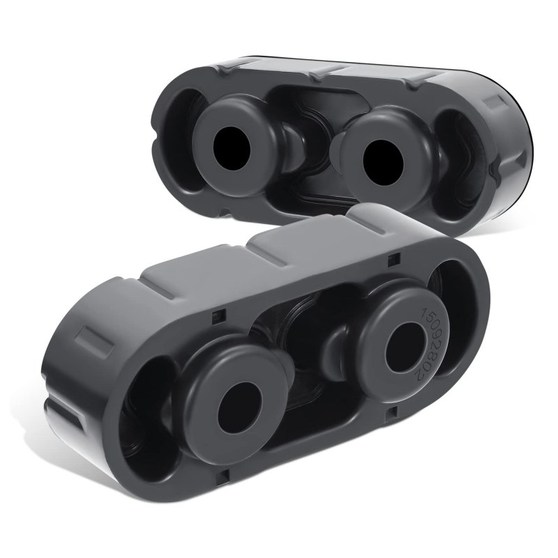 Universal Polyurethane Exhaust Muffler Insulator Hanger Exa-in-004 2 Piece Set With Built Steel Sleeve Heavy Duty Holes Design