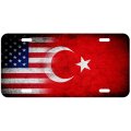 Aluminum License Plate Flag Of Turkey Turk Rustic Usa 