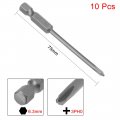 Uxcell 10pcs 75mm 1 4 Hex Shank Ph0 Magnetic Phillips Head Screwdriver Bits S2 High Alloy Steel