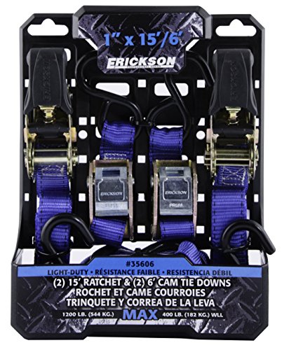 Erickson 58511 2" x 30' Multiplier Ratchet Tie-Down Strap with Double J-Hooks... 