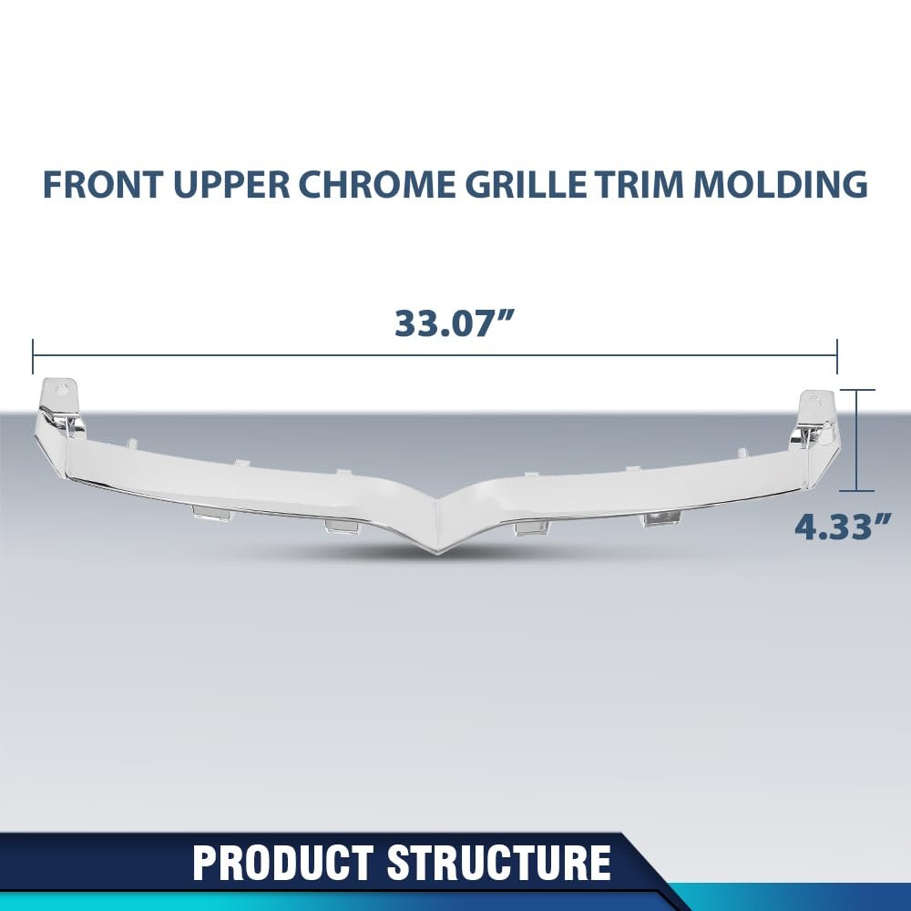 Front Upper Chrome Bumper Grille Trim Molding