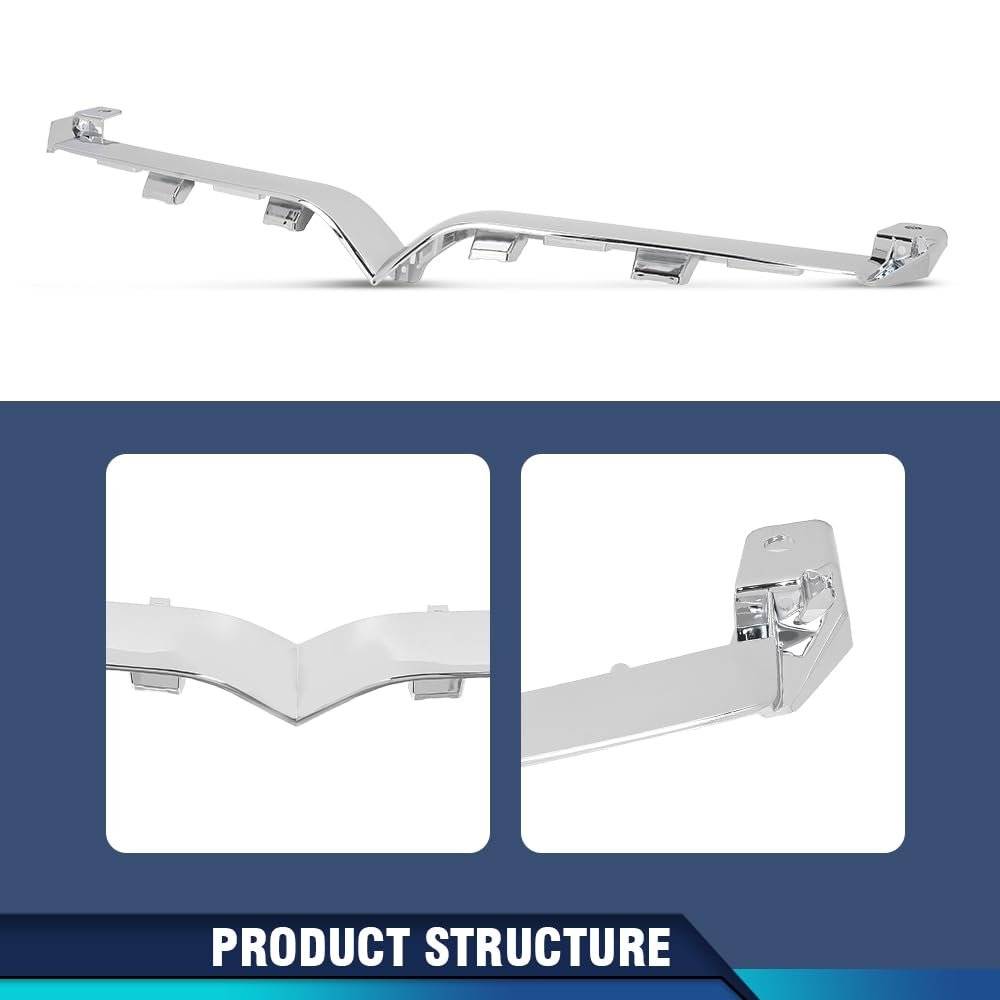 Front Upper Chrome Bumper Grille Trim Molding