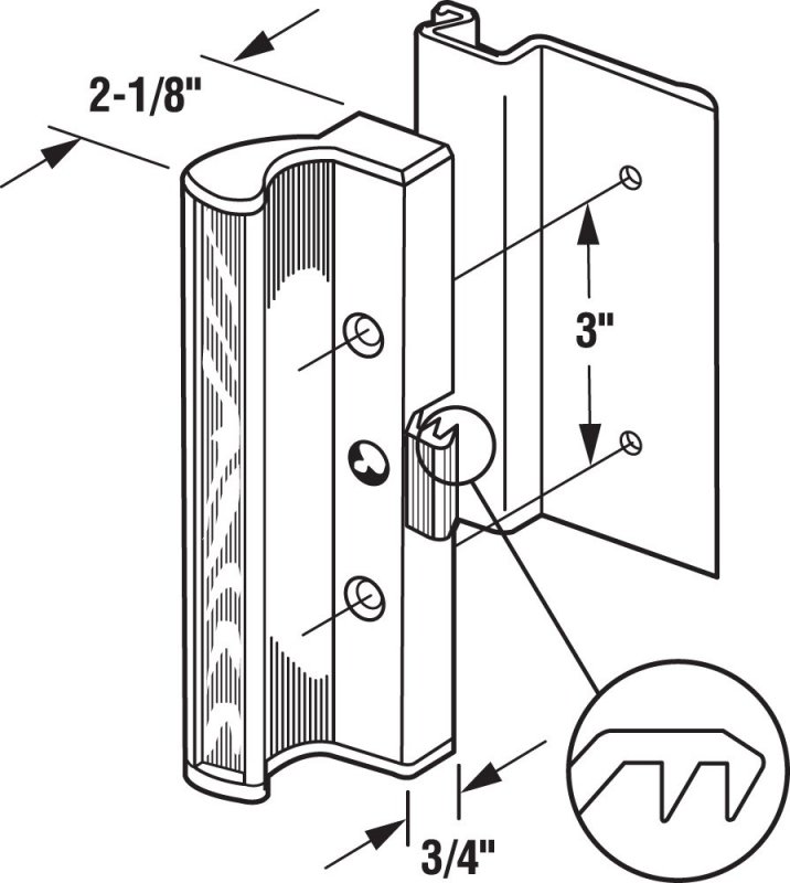Prime-line Products C 1206 Sliding Door Handle Set White Aluminum