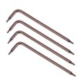 T6 Anti Tamper Proof Torx Star Key Bit Wrench L-shape 2 68-inch Long Arm S2 Steel 4 Pcs 