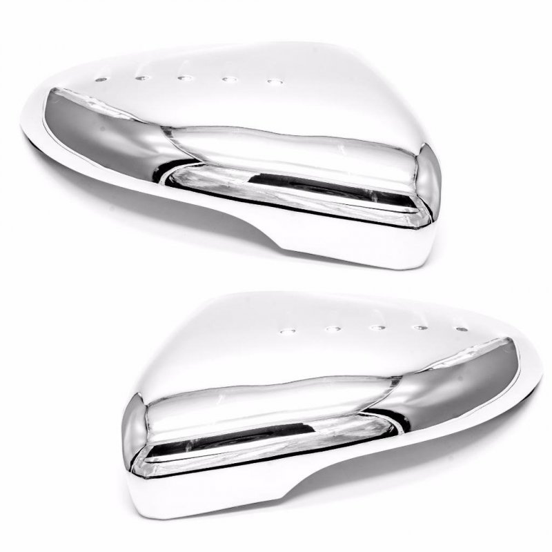Chrome Door Mirror Cover With Led For Volkswagen Touran 2011 To 2013 Silver Abs Plastic Triple Coated Side Covers 2 Piece Set