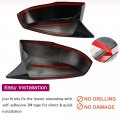 Lexley Carbon Fiber Door Mirror Covers Horn Style Rearview Side Cover Cap For Ford 2015-2024 Mustang Gt Gt Premium Ecoboost V6