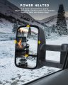 Ocpty Towing Mirrors Power Heated Left Driver Right Passenger Side Tow Fit For 2007-2014 Chevy Gmc Sierra 1500 2500 Hd 3500 07