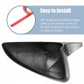 X Autohaux 1 Pair Abs Plastic Carbon Fiber Pattern Black Car Door Guard Side Rearview Mirror Cover Trim For Mazda 3 2020 2021