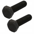 Uxcella 8 Grade M10x35mm Full Threaded Left Hand Thread Hex Head Bolt Black 2pcs